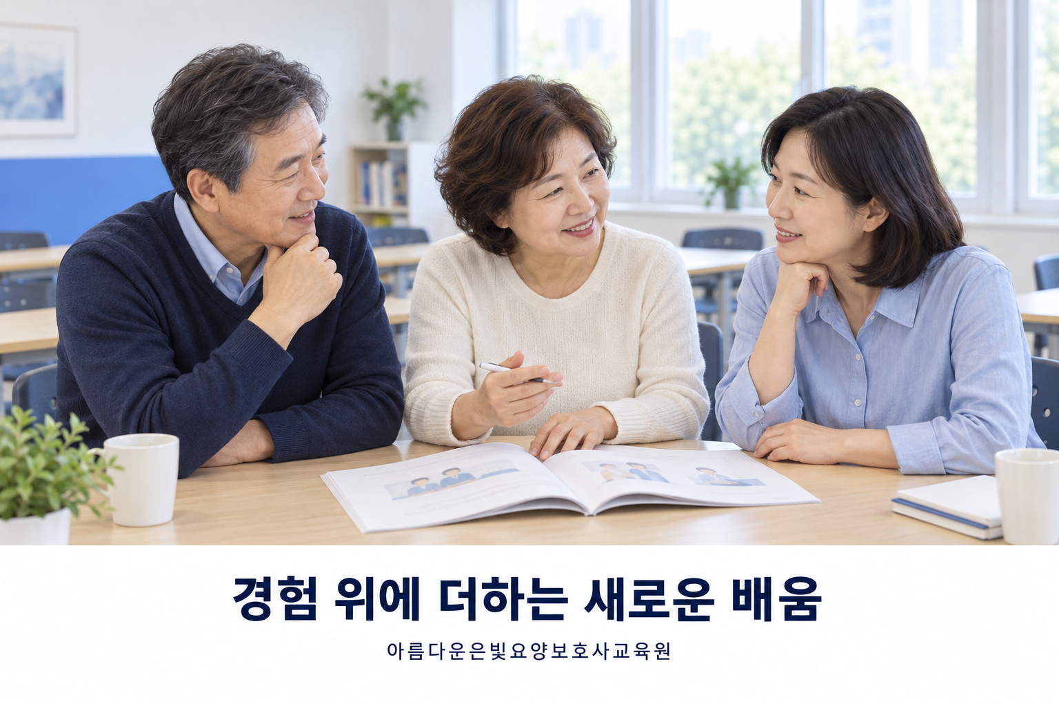 경험 위에 새로운 배움을 더하는 중장년 학습 장면